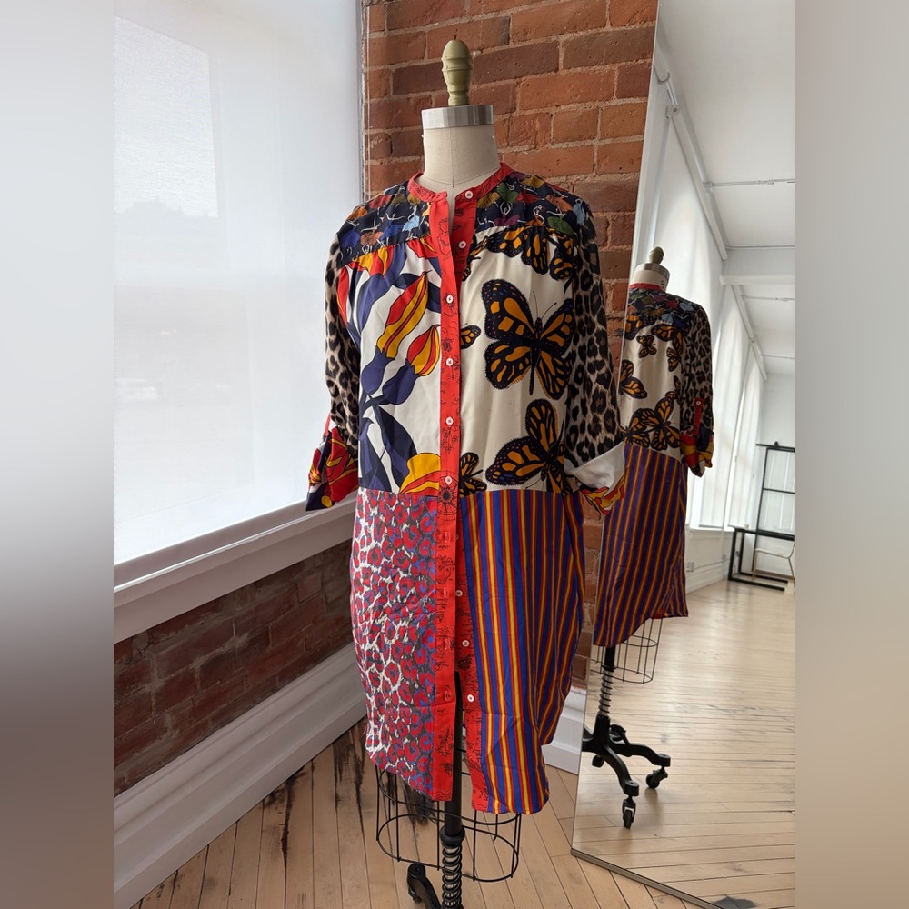 La Prestic Colorful Button-Down Midi Dress